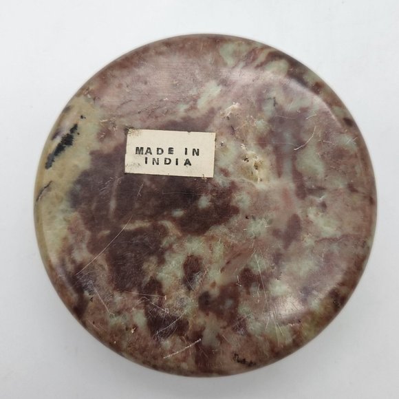 Vintage Merry Go Round Carousel Horse Soapstone Trinket Box Hand Painted India - Picture 3 of 5